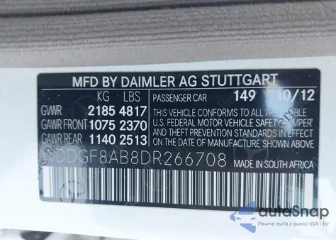 2013 Mercedes-Benz C 300 Luxury 4Matic/Sport 4Matic из США, поврежденный, VIN WDDGF8AB8DR266708